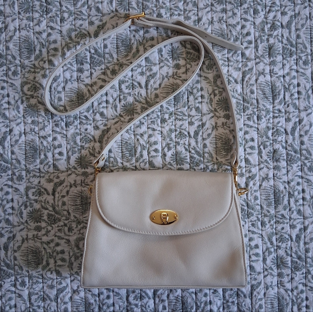 Etienne Aigner Cream Shoulder Crossbody Bag Purse